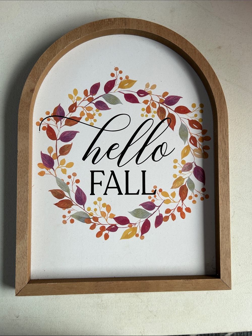 Hobby Lobby Hello Fall Arch Sign - Burgundy, Orange, Yellow, Green